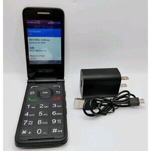 Alcatel MyFlip A405DL - Black (TracFone) 4G LTE GSM WiFi Camera Flip Cell Phone